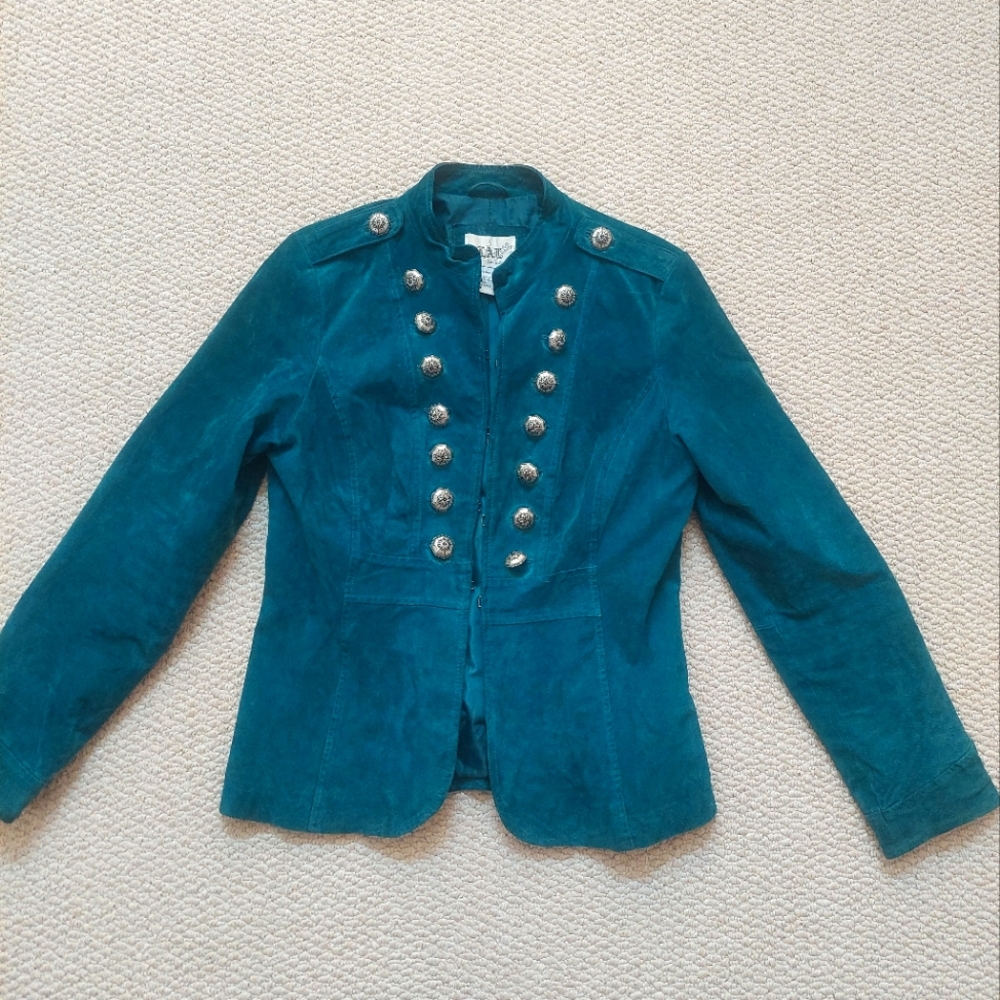 Turquoise button up jacket